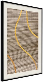 Αφίσα - Golden Stripes - 40x60 - Μαύρο - Με πασπαρτού