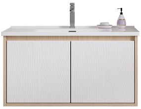 Έπιπλο Μπάνιου Πάγκος Με Νιπτήρα Vera 60 S3BVER060WHS 60x46cm Sonoma-White Polywood,Πορσελάνη