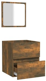 vidaXL Ντουλάπι Μπάνιου με Καθρέφτη Καπνιστή δρυς Επεξεργασμένο Ξύλο