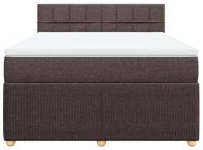 ΚΡΕΒΑΤΙ BOXSPRING ΜΕ ΣΤΡΩΜΑ ΣΚΟΥΡΟ ΚΑΦΕ 140X200 ΕΚ ΥΦΑΣΜΑΤΙΝΟ 3287482