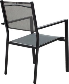 Τραπεζαρία Nares-Moly σετ 5τεμ αλουμίνιο μαύρο-textilene ανθρακί