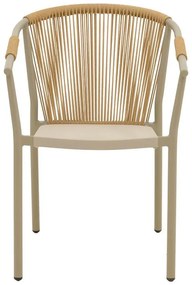 Καρέκλα - Πολυθρόνα Convince αλουμινίου στοιβαζόμενη με καφέ σκελετό-textilene-pe rattan 56x63x82 εκ. 56x63x82 εκ.