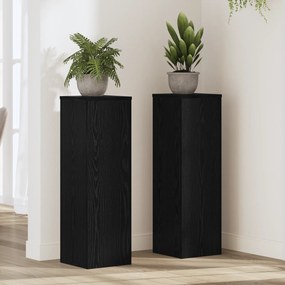 vidaXL Σταντ Φυτών 2 τεμ Μαύρη Δρυς 25 x 25 x 80 εκ Ξυλεία Ειδικής Κατασκευής