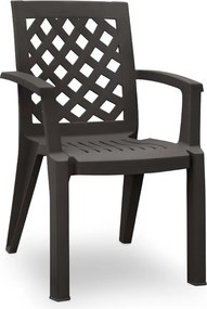 Πολυθρόνα πολυπροπυλενίου Kira Megapap χρώμα καφέ 58x52x87εκ.