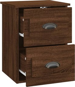 vidaXL Κομοδίνο Επιτοίχιο Καφέ Δρυς 41,5 x 36 x 53 εκ.
