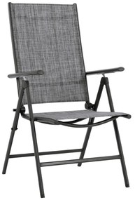 Folding Armchair 7seats Metallic Grey with Grey Textline  55x70x103 cm.