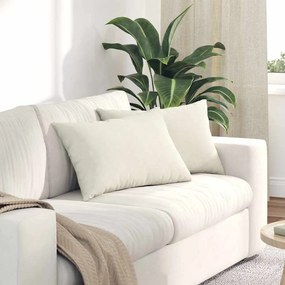 vidaXL Μαξιλάρι Καναπέ 2 τμχ. Βελούδο Κρεμ 60 x 40 cm