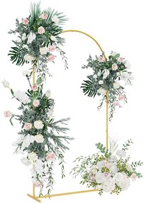 vidaXL Αψίδα Γάμου Χρυσό 100 x 39 x 200 εκ. Ατσάλι