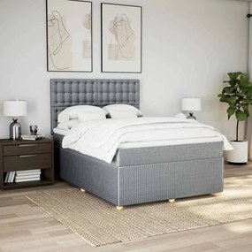 vidaXL Κρεβάτι Boxspring με Στρώμα Αν. Πράσινο 160x200εκ Υφασμάτινο