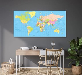 Εικόνα σε χάρτη από φελλό σε μπλε φόντο - 100x50  wooden