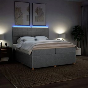 ΚΡΕΒΑΤΙ BOXSPRING ΜΕ ΣΤΡΩΜΑ ΑΝΟΙΧΤΟ ΓΚΡΙ 200X200 ΕΚ. ΥΦΑΣΜΑΤΙΝΟ 3294463