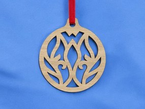 Intra απο ξύλο plywood 3mm-4mm πάχος – Χριστουγεννιάτικο λουλουδάτο μπιχλιμπίδι 15x20 cm INTRAVECTRY-MY548905