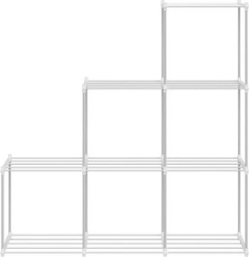 vidaXL Τούβλο Ράφι με αποθήκευση Λευκό 129 x 27 x 132 εκ Αλουμίνιο