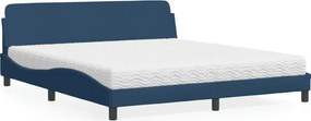 vidaXL Κρεβάτι με Στρώμα Dover Μπλε 180x200 εκ. Υφασμάτινο