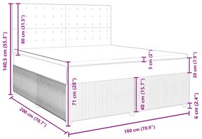 Κρεβάτι Boxspring με Στρώμα Σκούρο Πράσινο 180x200εκ. Βελούδινο - Πράσινο