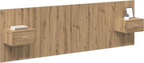 vidaXL Κεφαλή κρεβατιού με κομοδίνο 3 pcs Artisan Oak