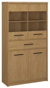 Βιτρίνα Pavi Βελανιδιά 84.3x33.8x156.4cm - TO-PAVI2D2W1S-LOW