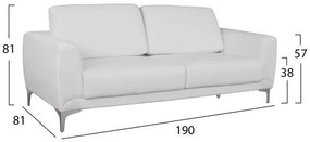 Σετ σαλονιού KENZIE 3 τεμ με PU Λευκό