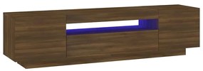 vidaXL Έπιπλο Τηλεόρασης με LED Καφέ Δρυς 160x35x40 εκ.