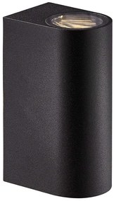 Φωτιστικό Τοίχου Asbol 84971003 9,5x15cm Led 2x150Lm 6,5W 3000K IP44 Black Nordlux Aluminium, Glass