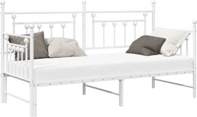 vidaXL Σκελετός κρεβατιού ημέρας Λευκό 80 x 200 cm Ατσάλι