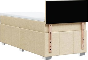 vidaXL Κρεβάτι Boxspring με Στρώμα Κρεμ 80 x 200 εκ. Υφασμάτινο