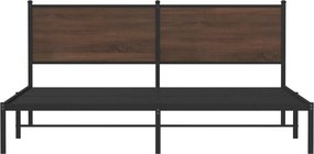 vidaXL Σκελετός Κρεβ. Χωρίς Στρώμα Καφέ Δρυς 180x200 εκ. Μεταλλικό