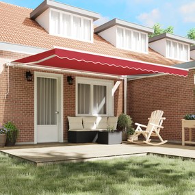 vidaXL Αυτόματη Ανασυρόμενη Τέντα Κόκκινη 450x350 εκ.