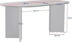 Τραπέζι Τραπεζαρίας Venezia Καρυδί OTAN 180x90x75