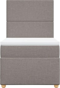 vidaXL Κρεβάτι Boxspring με Στρώμα Taupe 100 x 200 εκ. Υφασμάτινο