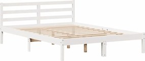 vidaXL Σκελετός Κρεβ. Χωρίς Στρώμα Λευκό 120x190 εκ Μασίφ Πεύκο