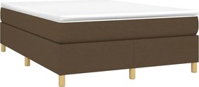 vidaXL Κρεβάτι Boxspring με Στρώμα Σκούρο Καφέ 140x200 εκ Υφασμάτινο
