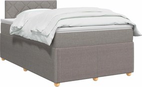 vidaXL Κρεβάτι box spring με στρώμα Taupe 120 x 190 cm Ύφασμα