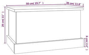 Κουτί Αποθήκευσης Καφέ δρυς 50x30x28 εκ. Επεξεργασμένο Ξύλο - Καφέ