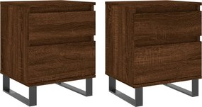 vidaXL Κομοδίνα 2 τεμ. Καφέ Δρυς 40 x 35 x 50 εκ. από Επεξεργ. Ξύλο