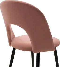 Καρέκλα Jonah pakoworld βελούδο ροζ-μαύρο πόδι