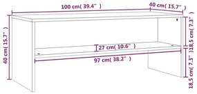 vidaXL Έπιπλο Τηλεόρασης Καφέ Δρυς 100x40x40 εκ. Επεξεργασμένο Ξύλο