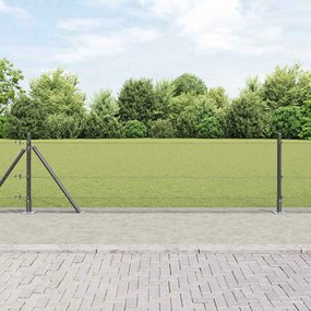 vidaXL Σετ Στηλών Περίφραξης  Σετ 2 Γκρι Ατσάλι 10 x 0.5 m Σκληρό