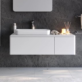 Bathroom bench with washbasin KUZEY 110 White 110x50.5x32.5 cm 110x50.5x42.5 εκ.