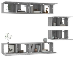 vidaXL Σετ Επίπλων Τηλεόρασης 6 Τεμ. Γκρι Sonoma Επεξεργασμένο Ξύλο