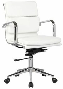 Καρέκλα γραφείου Mesa 302, Άσπρο, 95x55x63cm, 14 kg, Με μπράτσα, Με ρόδες, Μηχανισμός καρέκλας: Κλίση | Epipla1.gr