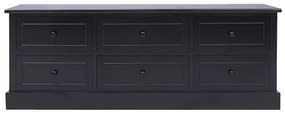 vidaXL Έπιπλο Τηλεόρασης Μαύρο 108x30x40 εκ. από Μασίφ Ξύλο Παυλώνιας