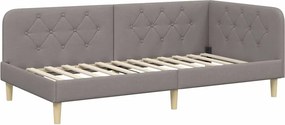 vidaXL Κρεβάτι Γωνίας Taupe 90 x 190 cm ύφασμα