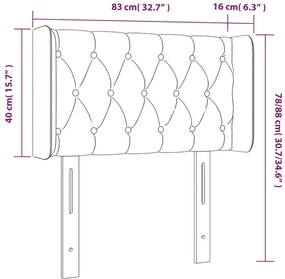 vidaXL Κεφαλάρι Κρεβατιού LED Μπλε 83x16x78/88 εκ. Υφασμάτινο