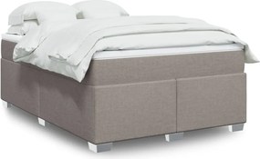 vidaXL Κρεβάτι Boxspring με Στρώμα Taupe 160x200 εκ. Υφασμάτινο