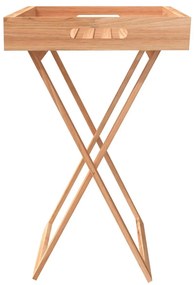 Τραπέζι Δίσκος Πτυσσόμενο 52x36x56,5 εκ. Μασίφ Ξύλο Καρυδιάς - Καφέ