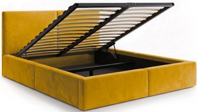 Επενδυμένο Κρεβάτι Celvora-Μουσταρδί-160 x 200