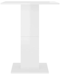 Τραπέζι Bistro Γυαλιστερό Λευκό 60 x 60 x 75 εκ. Επεξ. Ξύλο - Λευκό