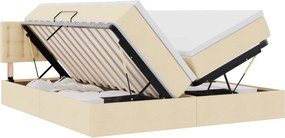 vidaXL Κρεβάτι Αποθήκης με στρώμα Κρέμ 180 x 200 cm Τεχνητό Δέρμα