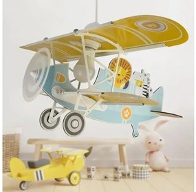 Παιδικό Φωτιστικό Οροφής Little Lion Planes Γαλάζιο 54602 Ango 54602 Σιέλ/Βεραμάν/Μέντα